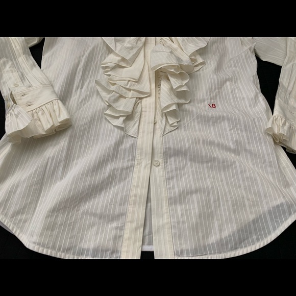 Victoria Beckham, Ruffle Front Button Down Shirt - Picture 4 of 12